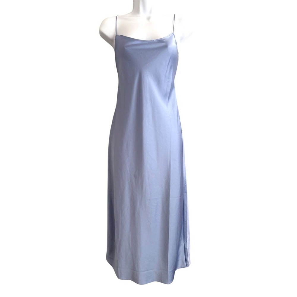 J Crew Gwyneth Slip Dress Light Blue Satin Womens 2 Feminine Ethereal Y2K Fairy